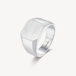 Men's Silver Hexagonal Ring